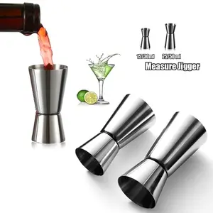 1 PC 15/30ml or 25/50ml Stainless Steel Cocktail Shaker Measure Cup Dual Shot Drink Spirit Jigger Kitchen Gadgets Bangladesh (New)