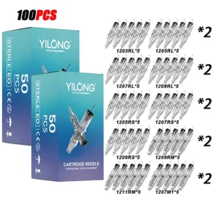 YILONG 50/20PCS Mixed Transparent Professional Tattoo Needles with Membrane Safety Cartridges Disposable Tattoo NeedleForTattoo Bangladesh (New)
