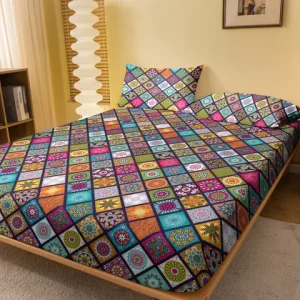 1 Bohemian patterned frosted bedsheet, bedroom printed bedspread, bedding (excluding pillowcases) Bangladesh (New)