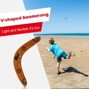 Wooden Sports Throwback V Shaped Boomerang Flying Disc Throw Outdoor Game Toys for Kids Adults Interactive Playing Prop Bangladesh (New)