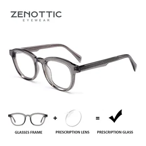 ZENOTTIC Retro Acetate Custom Prescription Glasses For Women Round Progressive Multifocal Optical Eyeglasses Bangladesh (New)
