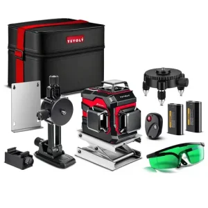 YEVOLT YVGLL4XS12 Full Layout 12-Line Site Laser Level Smart Balance Self-Leveling Compact Dual-Power High-Accuracy 30m Coverage Bangladesh (New)