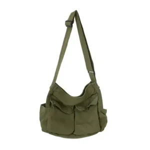 Women's School Messenger Bags For Women Shoulder Ladies Designer Handbag Solid Large Capacity Casual Canvas Shoulder Female Bags Bangladesh (New)
