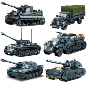 World War 2 WW2 Army Military Soldiers Armor Halftrack Main Station Tank Building Blocks Bricks Model DIY Assembly Toys For Kids Bangladesh (New)