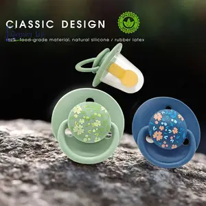 0-3 Year Old Imitation Breast Milk Macaron Color Printed Natural Latex Pacifier Small Flower Shape Dust Lid Gift For Babies Bangladesh (New)