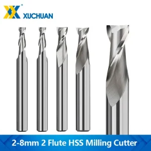 XUCHUAN HSS End Mill 2 Flute Straight Shank Milling Cutter 1-12mm Metal Cutter CNC Machine Cutting Tools for Woodworking Bangladesh (New)