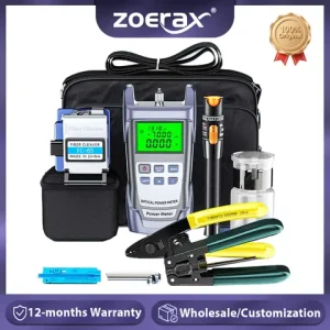 ZoeRax 11 in 1 FTTH Fiber Optic Tool Kit with -70~+10dBm Optical Power Meter 10MW Visual Fault Locator Fiber optic Cutter Bangladesh (New)