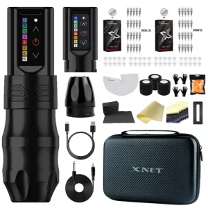 XNET EXO Wireless Tattoo Machine Kit with Extra 2100mAh Power Supply 40 Mixed Tattoo Cartridges for Tattoo Artists Bangladesh (New)