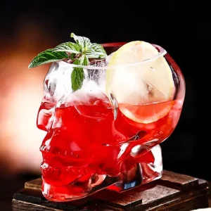 【Q】Halloween Household Skull Head Glass Teacup Transparent Crystal Coffee Juice Mug Drinking Bar Club Whiskey Wine Beer Cup Bangladesh (New)