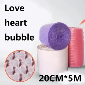 0.2*5M Heart Bubble Wrap Buffer Foam Roll for Packaging Packaging Bubblewrap Bubble Paper Buffer Bubble Wrap Pouches QPD01 Bangladesh (New)