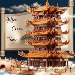 Yellow Crane Tower High difficulty Particle Building Block Chinese Style Architecture Male Female Combination Toy Model Bangladesh (New)