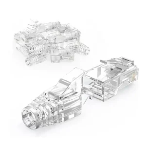 ZoeRax RJ45 Cat6 Pass Through Connectors and Strain Relief Boots, EZ to Crimp Modular Plug for Solid or Stranded Network Cable Bangladesh (New)