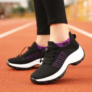 Women Walking Shoes Breathable Fly Weaving Sneakers Non Slip Casual Shoes 7 Color Size 35-45 Bangladesh (New)