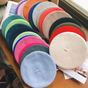 Women Wool Berets French Artist Style Warm Winter Beanie Hat Retro Plain Beret Solid Color Elegant Lady All Matched Autumn Caps Bangladesh (New)