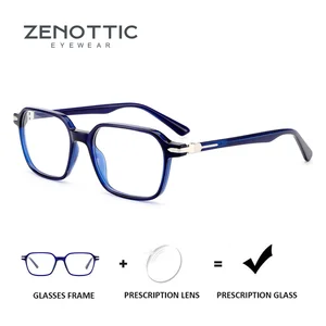 ZENOTTIC Trendy Acetate Prescription Eyelass Custom Square Photochromic Optical Glasses For Men Women Graduates Bangladesh (New)