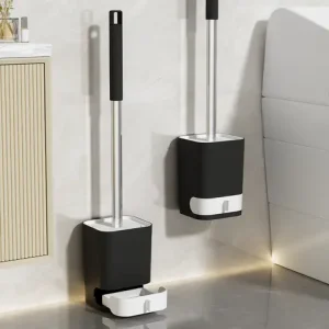 WORTHBUY Punch-Free Wall Mounted Toilet Brush With Drainable Base Long Handle Plastic Toilet Cleaning Brush Bathroom Accessories Bangladesh (New)