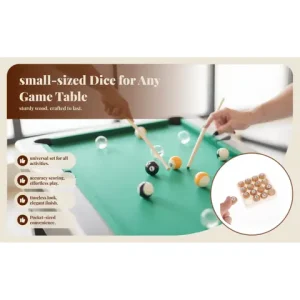 Wooden Tally Ball Set Billiard Ball Pea 2cm Portable 16 Numbered Wood Balls for Bottle Entertainment Pool Table Accessories Bangladesh (New)