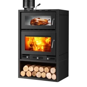 Wood Burning Stove with Oven, Cast Iron Indoor Fireplace Heater for Cabin Winter Use, Firewood Burner for Home Villa Heating Bangladesh (New)