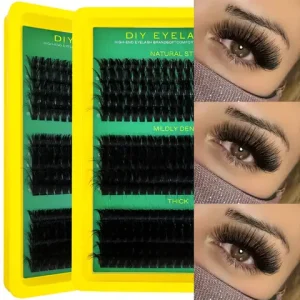 [Fluffy Eyelash Extension Set] Lightweight Waterproof Cluster Lashes 60D80D100D D Curl Fairy Soft Reusable DIY Makeup Beginner Bangladesh (New)