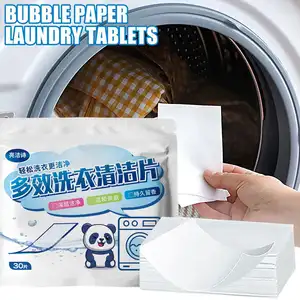 1 Box Laundry Foam Paper Household Deep Cleaning Detergent Strong Washing Soap Laundry Sterilize Decontamination Concentrat T9C6 Bangladesh (New)