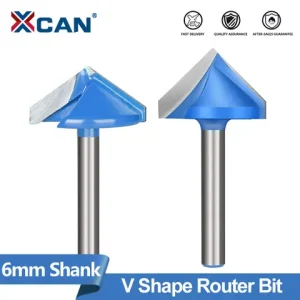 XCAN Router Bit 6mm Shank 60-150 Degrees V Shape Engraving Router Bit  3D Tungsten Carbide Milling Cutter For Woodworking Bangladesh (New)