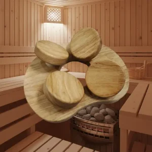 Wooden Sauna Headrest with rotatable disc,Sauna Accessory Bangladesh (New)