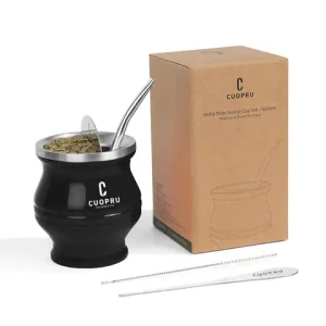 Yerba Mate Cup Bombilla Set - The 5 in 1 Yerba Mate set includes a Modern Mate Cup, Yerba Mate Shaper set, Bombilla Mate (set) Bangladesh (New)