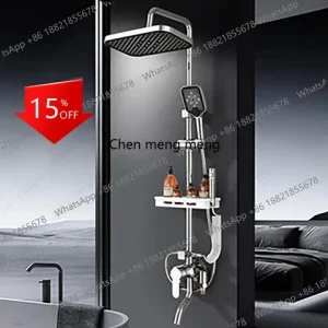 01A Adjustable Large Water Rain Shower System Water Saving Complete Shower Set High Pressure Spray Home Hotel Bathroom Accessori Bangladesh (New)
