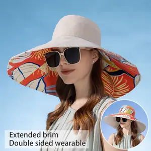 Xinbaoguan 100% Cotton European and American Cross border Women's New Double sided Fisherman Hat Summer Enlarged brim Sun hat Bangladesh (New)