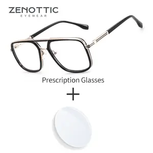 ZENOTTIC (M Size) Men Aviator Progressive Prescription Eyewear Myopia Glasses Pilot Optical Eyeglasses Bangladesh (New)