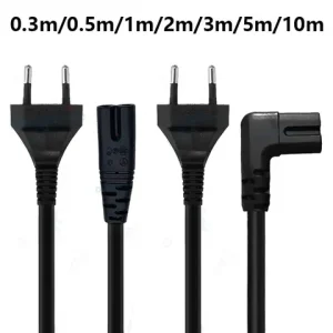 0.3-10m EU Extension Cord C7 Power Cable Figure 8 Euro Plug AC Cable For Samsung LG Sony TV Samsung Monitor Power Supply PS2 3 Bangladesh (New)