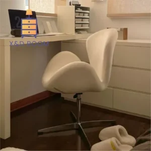 XD Soft Furnishings Swan Chair Comfortable Sitting Experience Solid Color Small Apartment Adjustable Office Chair Makeup Stool Bangladesh (New)