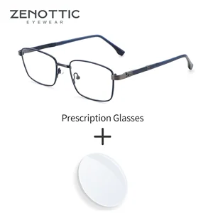 ZENOTTIC (S Size) Stylish Square Prescription Eyeglasses for Men Fashion Metal&Acetate Progressive/Photochromic Optical Glasses Bangladesh (New)