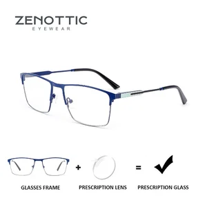 ZENOTTIC Stylish Metal Eyebrow Prescription Glasses for Men Square Photochromic/Myopia Optical Eyeglasses Progressive Eyewear Bangladesh (New)