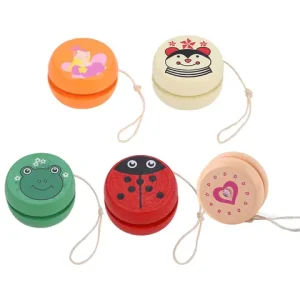 Yoyo Cute Cartoon Pattern Wooden Yoyo Ball Early Education Teaching for Kid Child Wooden Yoyo Bangladesh (New)