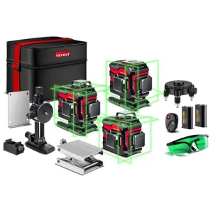 YEVOLT Green Laser Level 3/4-Plane 12/16-Line Self-leveling 360 3D/4D Horizontal & Vertical Power Measuring Tool YVGLL4XS-Series Bangladesh (New)