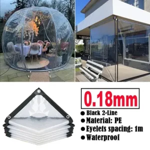 0.18mm ao ar livre transparente encerado gazebo pérgola janela toldo jardim à prova de vento plantas lona impermeável pano Bangladesh (New)