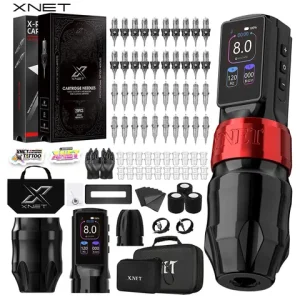 Xnet Titan Max Wireless Tattoo Machine Kit 40pcs Mixed Cartridges Needles Coreless Motor 2400mAh Battery Tattoo Pen For Tattoo Bangladesh (New)