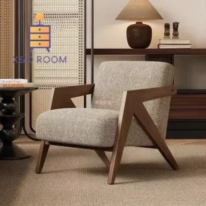 XD Nordic Single Lazy Sofa Chair French Medieval Living Room Balcony Leisure Chair Solid Wood Designer Lazy Sofa Chair 2025 Bangladesh (New)