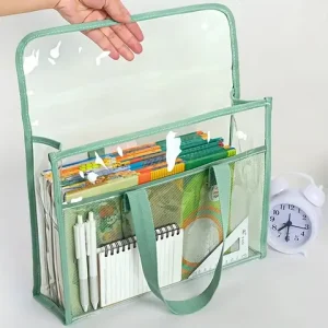 1 large capacity portable transparent waterproof handheld folder, expandable file storage bag, PVC self-adhesive file bag for of Bangladesh (New)