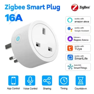 Zigbee Smart Plug 16A UK Socket Works With Alexa Google Home Energy Monitor Timer Remote Control for Electrical Sockets Tuya APP Bangladesh (New)