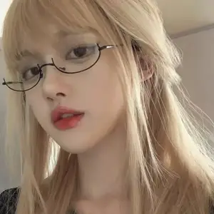 Y2K Half Frame Glasses Without Lens Girls Chic Harajuku Cosplay Party Fashion Decoration Glasses Metal Photography Fake Glasses Bangladesh (New)