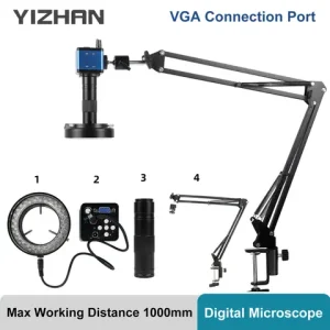 Yizhan HD Electronic Digital Microscope For Soldering Microscope Set 1080P VGA/HDMI Industrial Camera 150X Zooms Fold Bracket Bangladesh (New)