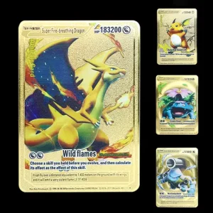 ☆New Pokemon183200 Points Super Card English Golden Metal Card Pikachu Charizard Mewtwo Vstar Vmax Letters Game Collection Card Bangladesh (New)
