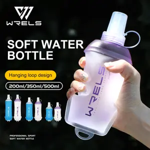 WRELS Outdoor Sport Water Bottle Camping Running Bicycle Soft Folding TPU Soft Flask Water Bag Large Diameter Light BPA Free Bangladesh (New)