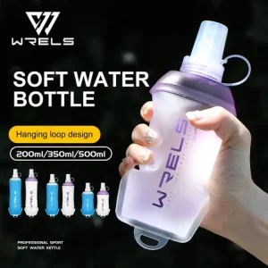 WRELS Outdoor Sport Water Bottle Camping Running Bicycle Soft Folding TPU Soft Flask Water Bag Large Diameter Light BPA Free Bangladesh (New)