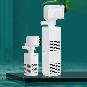 【E】3 In 1 Aquarium Filter Pump Silent Fish Tank Submersible Air Oxygen Aerator Aquarium Air Pump Water Changer Pump Wave Maker Bangladesh (New)