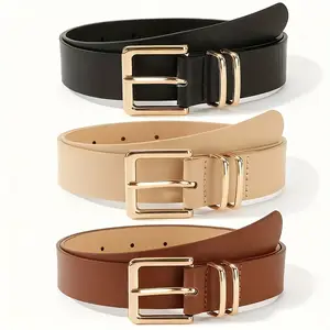 Women's Faux Leather Pin Buckle Belt - Adjustable Casual Belt for Jeans, Skirts - Durable Fashion Minimalist Versatile Accessory Bangladesh (New)
