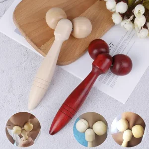 Wooden Eye Face Roller Health Care Massager Primary Wood Color Relaxing Neck Chin Slimming Face-lift Massage Tool Bangladesh (New)