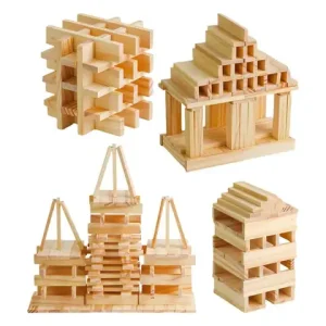 Wooden Construction Building Model Building Blocks Children Intelligence Building Blocks Toy 100pcs Wood Board Set Extract Game Bangladesh (New)